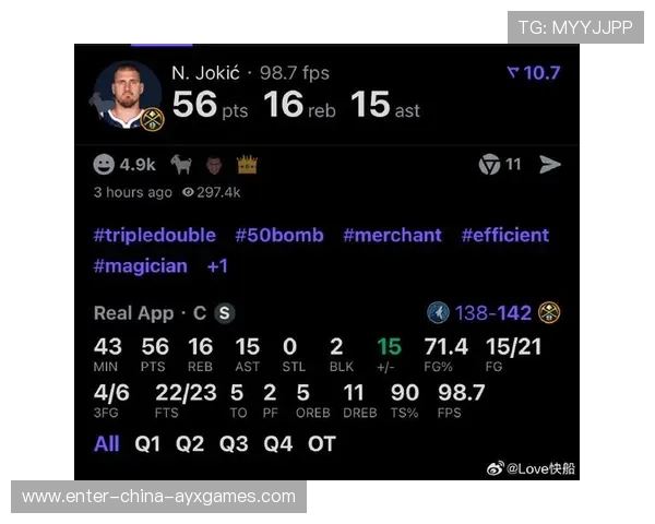 掘金约基奇单场贡献三双数据领跑全联盟MVP榜